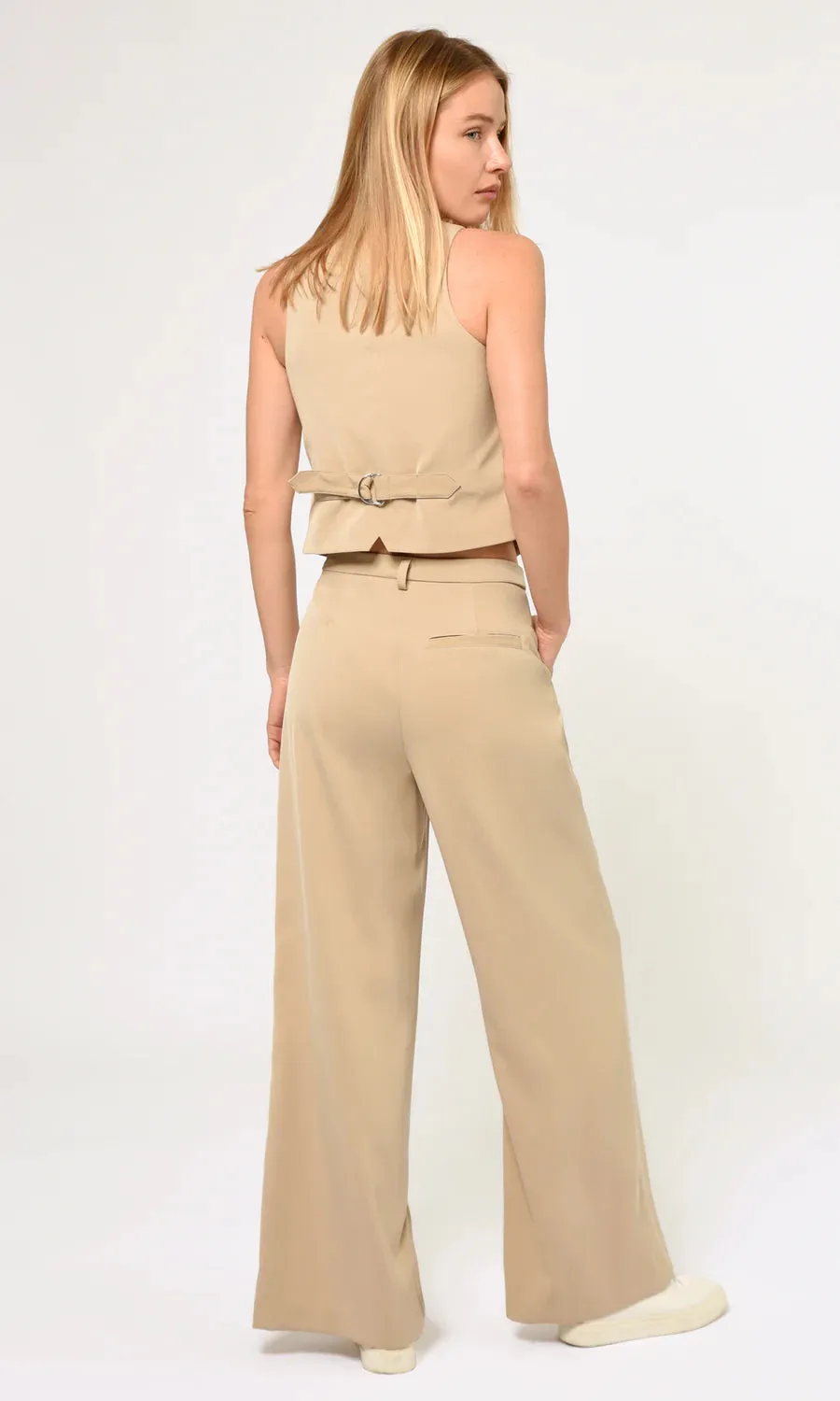 Stanley Wide Leg Trouser ~ Khaki