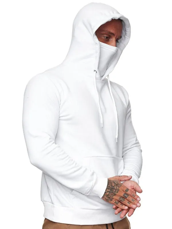 Sweatshirt Hooded Long Sleeve T-Shirt Men's Sweatshirt Mask