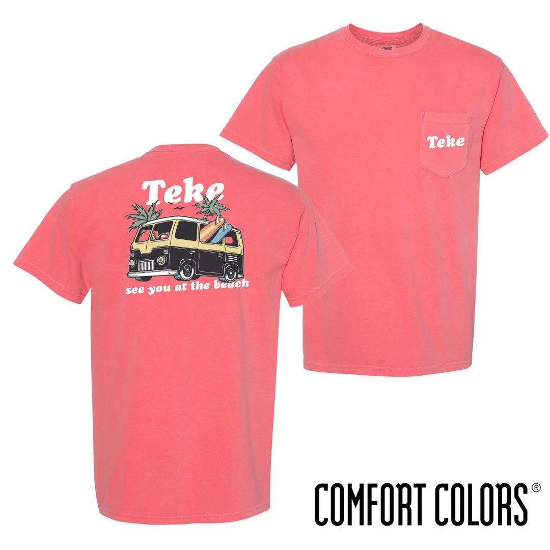 TKE Comfort Colors Groovy Beach Short Sleeve Pocket Tee