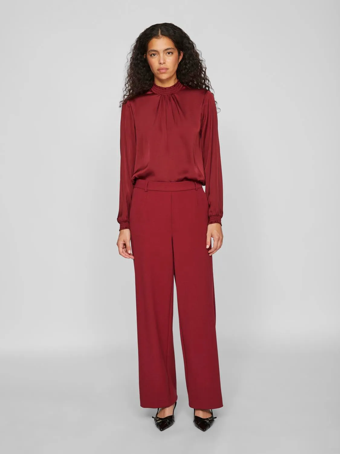 VIVARONE Wide Leg Trousers - Cabernet