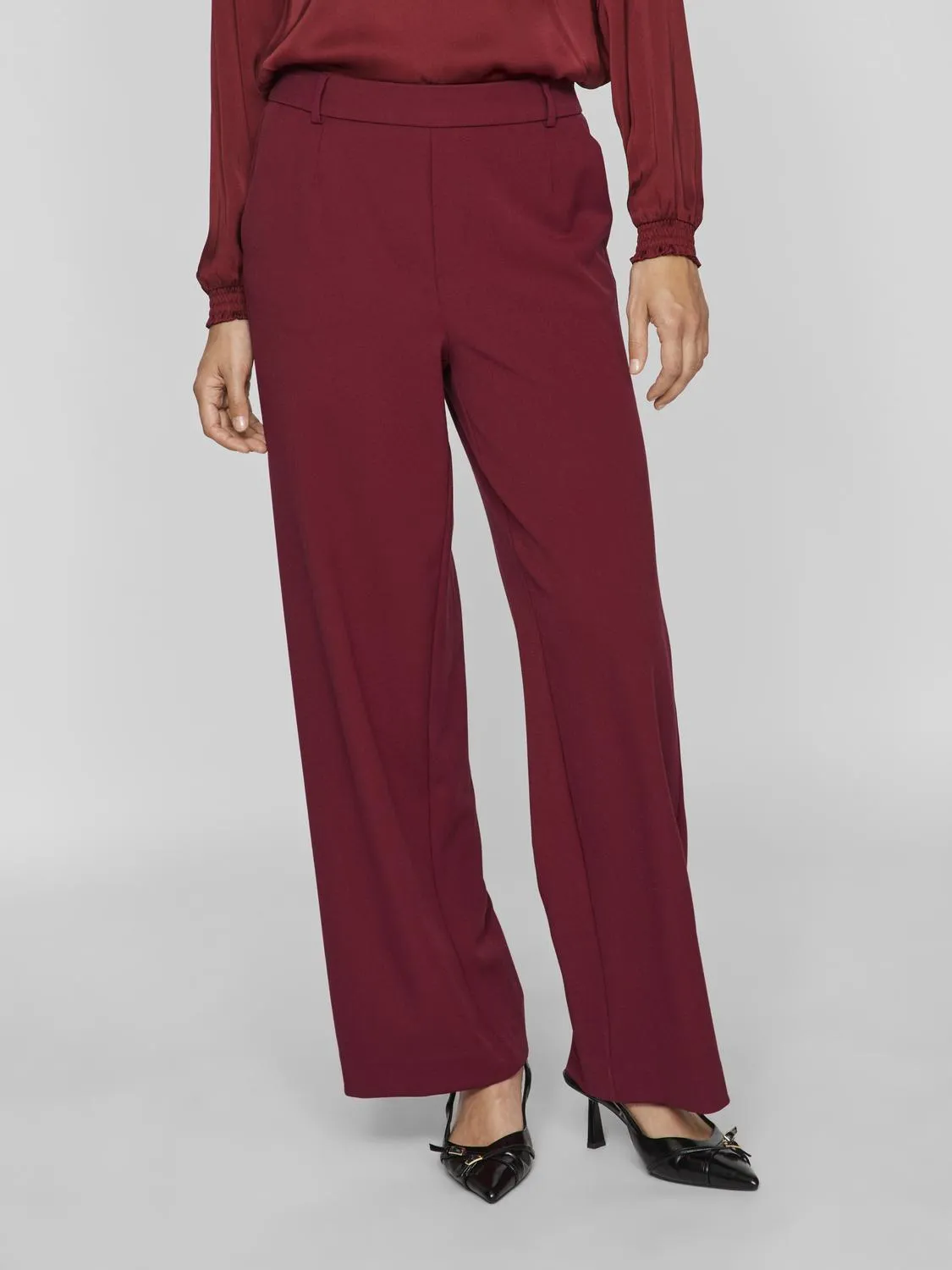 VIVARONE Wide Leg Trousers - Cabernet