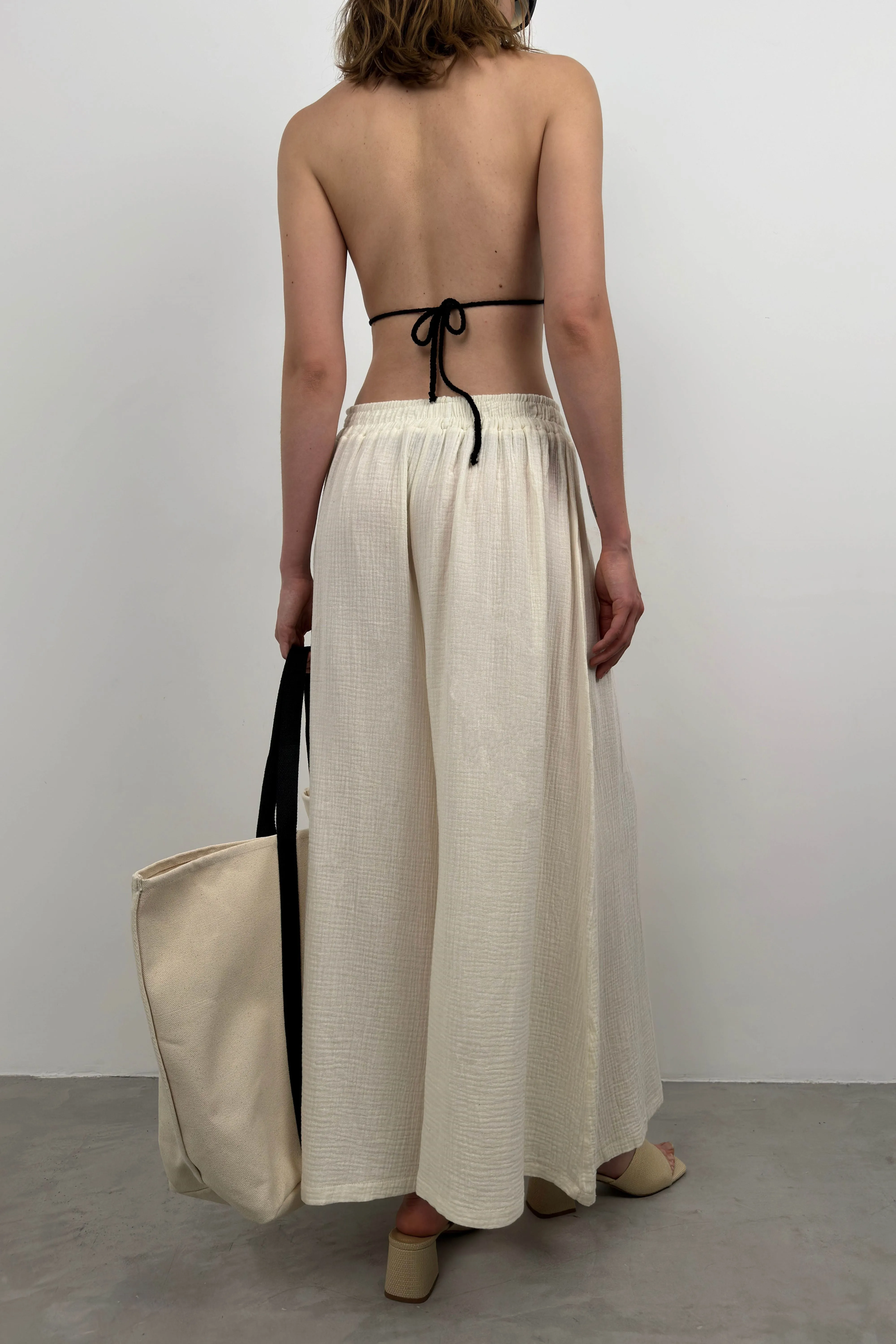 Wide Leg Linen Trousers