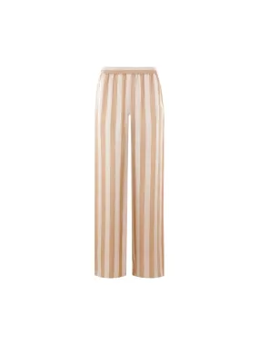 Wide-Leg Pequin Silk Trousers