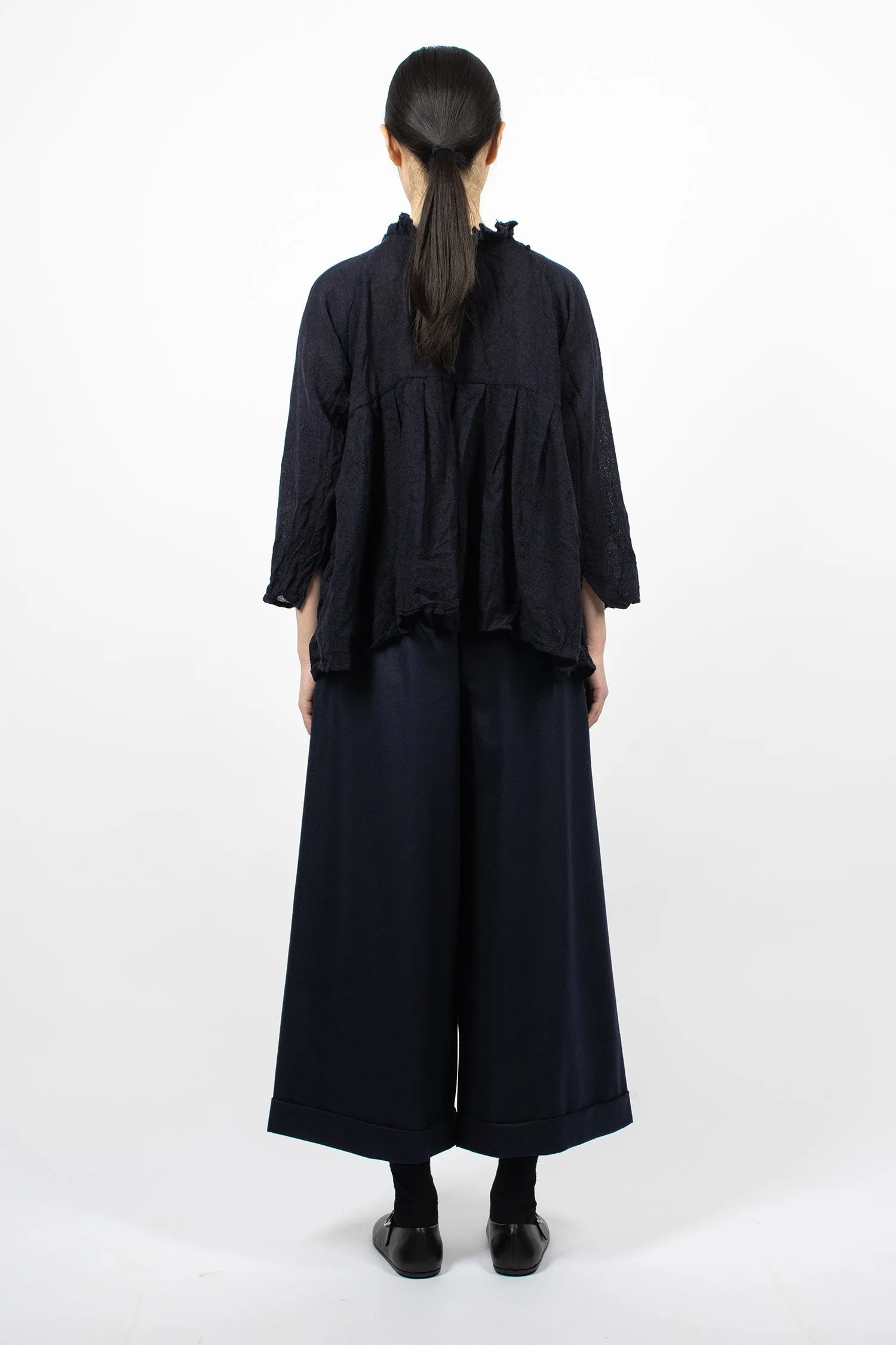 Wide Pyjama Trouser Navy Blue