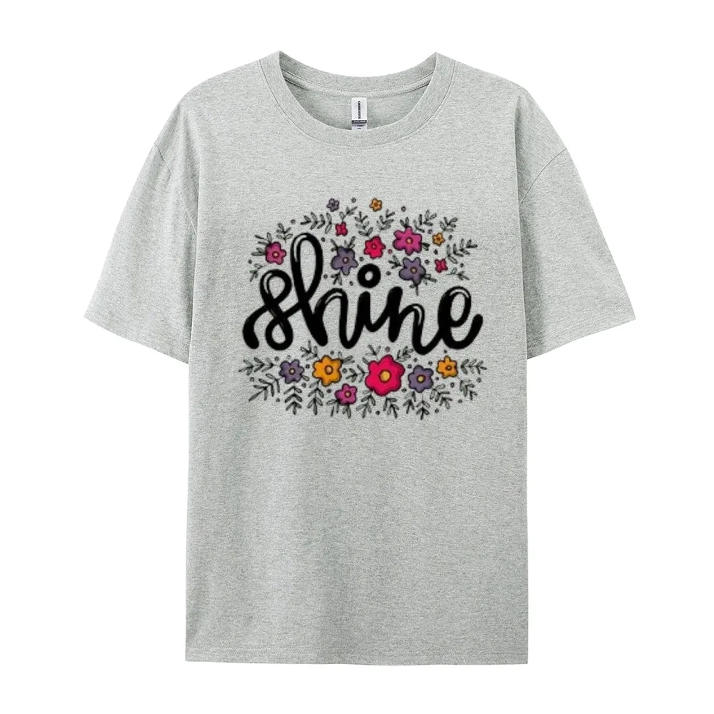 Women Letter And Flower Print Graphic T-shirt