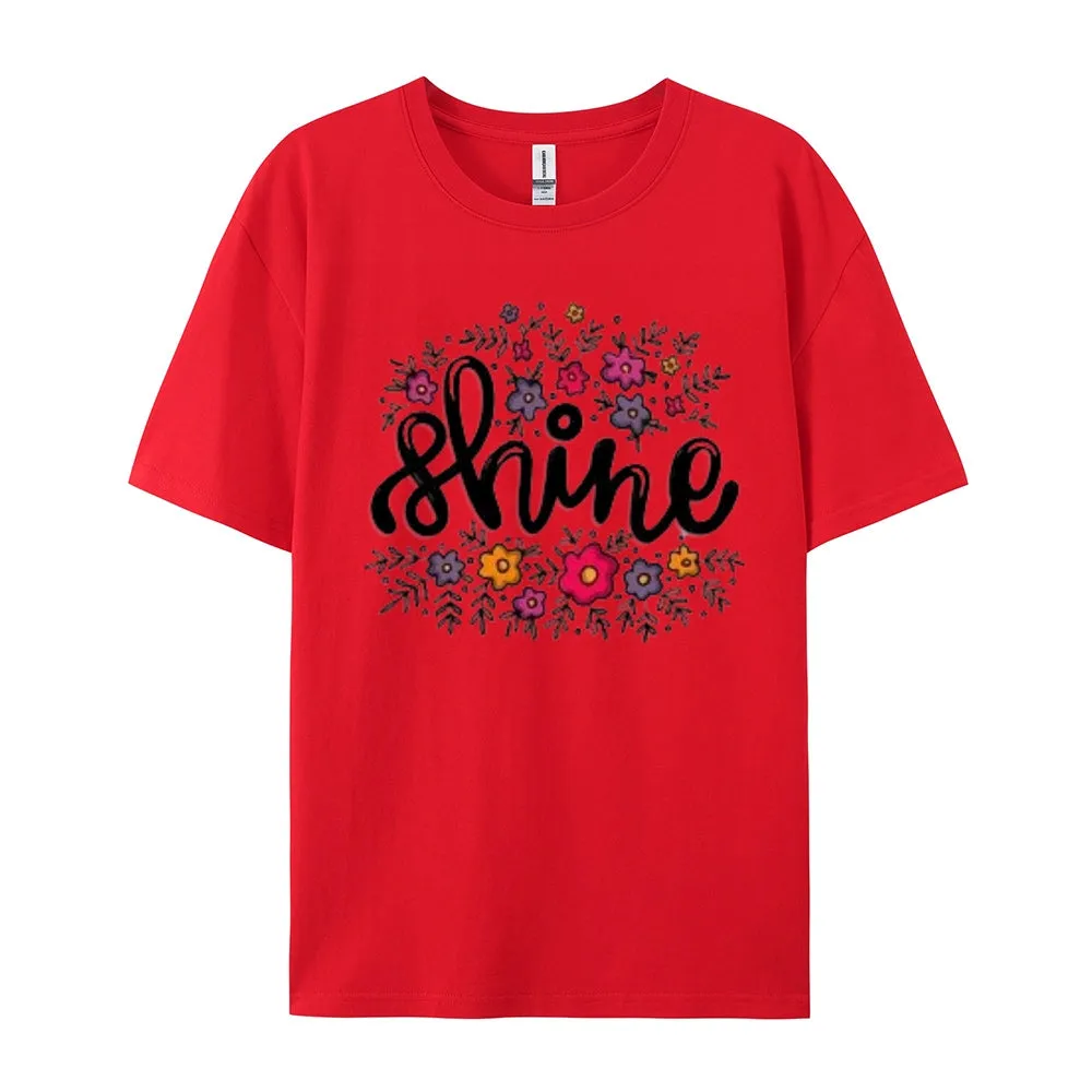 Women Letter And Flower Print Graphic T-shirt