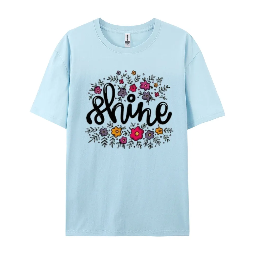 Women Letter And Flower Print Graphic T-shirt