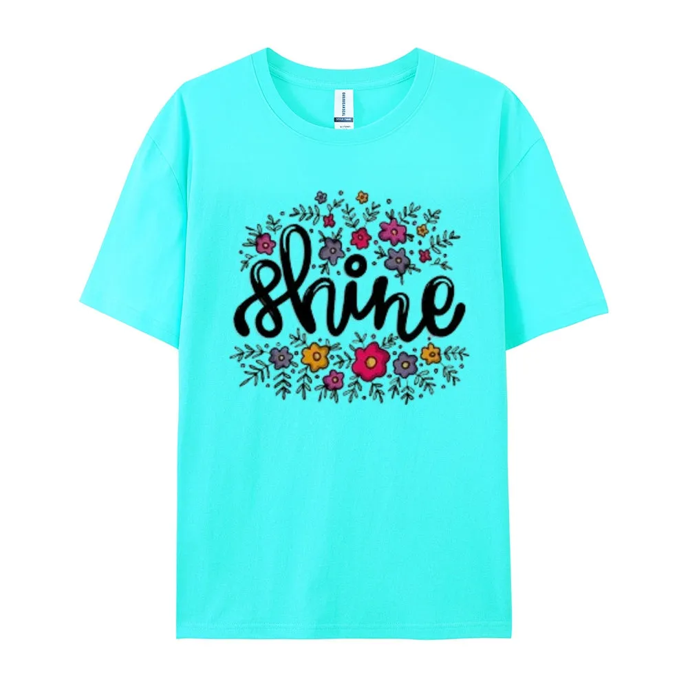 Women Letter And Flower Print Graphic T-shirt