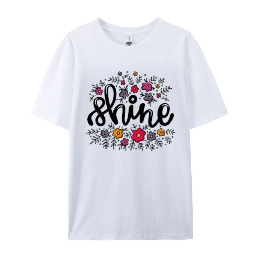 Women Letter And Flower Print Graphic T-shirt